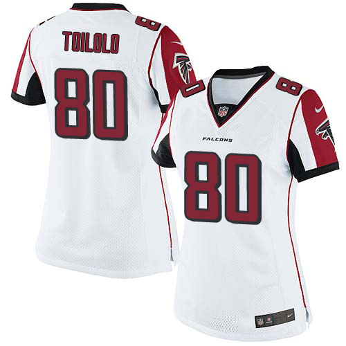 Women's Elite Levine Toilolo Nike Jersey White Road - #80 NFL Atlanta Falcons